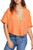 We The Free Womens Full of Light Button-Down V-Neck Crop Top Orange XS
