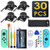 4 Pack Joycon Joystick Replacement 3D Joystick Analog Left/Right Thumb Sticks Sensor Caps for Nintendo Switch Joy Con Controller, Joycon Repair Kit, NS Repair Tool 30 PCS