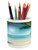 Ambesonne Tropical Beach Pencil Pen Holder, Coconut Palm Trees Shadows on Caribbean Shore Summer Plants Idyllic, Printed Ceramic Pencil Pen Holder for Desk Office Accessory, Aqua Coconut Green