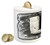 Ambesonne Letter L Piggy Bank, Typography Composite L Alphabet Letter Name Baroque Knights Iron Words Writing Design, Printed Ceramic Coin Bank Money Box for Cash Saving, Grey