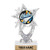5.5 inch Silver Glitter Cheer Megaphone Trophies, Custom Astral Star Cheer Megaphone Trophy Award Prime