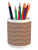 Ambesonne Tribal Pencil Pen Holder, Repetitive Pattern with Colorful Stripes Arrows Triangles and Rhombs, Printed Ceramic Pencil Pen Holder for Desk Office Accessory, Multicolor