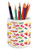 Lunarable Paint Pencil Pen Holder, Artwork of Colorful Paintbrush Blots Drawn by Hand Random Painting Blemishes, Ceramic Pencil Holder for Desk Office Accessory, 3.6 inch X 3.2 inch, Multicolor