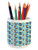 Ambesonne Ladybugs Pencil Pen Holder, Abstract Daisies with Dotted Bugs Insects Ornamental Blooming Nature Inspirations, Printed Ceramic Pencil Pen Holder for Desk Office Accessory, Multicolor