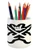Ambesonne Rock Music Pencil Pen Holder, Doodle Drawing Style Guitars Rock Sign Abstract Monochrome Instrument Design, Printed Ceramic Pencil Pen Holder for Desk Office Accessory, Black White