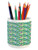 Ambesonne Tropical Pencil Pen Holder, Watercolor Hawaiian Foliage Composition Fern and Monstera Leaves Exotic Nature, Ceramic Pencil Holder for Desk Office Accessory, 3.6 inch X 3.2 inch, Multicolor