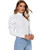 Floerns Women's Puff Sleeve Frill Neck Solid Blouse Top White-1 L