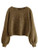 Floerns Women's Solid Boat Neck Long Lantern Sleeve Pullover Thin Sweater Top Mustard Yellow XS