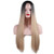 OBITOLIN Long Straight Wig for Women Ombre Ash Blonde Color Synthetic Wigs Middle Part Heat Resistant Hair Wig for Daily Party Use