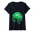 Womens Green Lips Biting Sexy Irish Costume St Patricks Day V-Neck T-Shirt