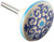 Abbott Collection Turquoise and Cobalt Scroll Drawer Knob