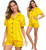 SWOMOG Womens Silk Satin Pajamas Set Two-Piece Pj Sets Sleepwear Loungewear Button-Down Pj Sets Yellow SWOMOG Womens Silk Satin Pajamas Set Two-Piece Pj Sets Sleepwear Loungewear Button-Down Pj Sets Yellow