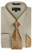 Milano Moda Men's Long Sleeve Dress Shirt with Matching Tie and Handkie SG21A-Sand-17-17 1/2-34-35