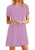 YMING Women's Short Sleeve Casual Mini Dress Loose Fit Swing Short Dress Light Purple S YMING Women's Short Sleeve Casual Mini Dress Loose Fit Swing Short Dress Light Purple S