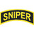 United States Army Sniper Tab Patch, with Iron-On Adhesive (Black and Yellow)