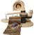 PINVNBY Wooden Hamster House Natural Small Animal Playground Hideout Hut Gerbil Climb Activity Platform Mice Apple Wood Bridge Play Toys for Chinchilla Guinea-Pigs Mouse Rat