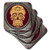 3D Rose Day of The Dead Cool Design Grey Soft Coasters, Yellow/Burgundy/Gray