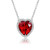 Beyond Love January Birthstone Necklace Red Garnet Heart Crystal Halo Pendant 14K White Gold Plated Dainty Chain Choker Princess Necklaces for Women Girls Jewelry Gift Silver 18