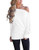Poetsky Women's Off Shoulder Tops Casual Loose Shirt Batwing Sleeve Tunics Blouse (S, White)