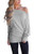 LACOZY Women's Off Shoulder Long Sleeve Tunic Tops Loose Oversized Pullover Sweater Knit Jumper LightGray X-Large