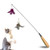 Cat Toys Interactive Cat Feather Toys, 1 pc Flexible Cat Wand Toy  and  2 pcs Replacement Feather Toys for Cat Kitten Having Fun Exerciser Playing