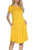 levaca Womens Summer Plain Casual Loose Swing Tunic Short Dress Yellow M