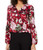 Bar III Womens Floral Hi-Low Pullover Top Red S