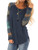 Halife Women's Top Long Sleeve Raglan Casual Floral Print T-Shirt Tee Fall Blouse Navy Blue S