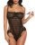Avidlove Womens' s Sexy Open Back Lingerie Teddy One Piece Lace Babydoll Bodysuit Black XX-Large