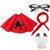 50s Girls Costume Accessory Set - Poodle Skirt, Chiffon Scarf, Cat Eye Glasses,Bobby Socks (OneSize, Red)