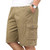 XinnanDe Mens Cotton Loose Fit Full Elastic Waist Twill Cargo Short with Drawstring Yellow 46