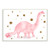 Stupell Industries Pink Dinosaur Gold Stars Kids Design, Designed by Daphne Polselli Art, 13 x 0.5 x 19, Wall Plaque