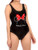 Disney Womens' Minnie Mouse Swimsuit Black X-Large
