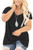 Plus Size Tops for Women Twist Knotted Shirts 4X Casual Tees Blouses Black-26W