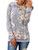 onlypuff Floral Hoodie Sweatshirt for Women Gray Pullover Tunic Tops Flower Print Shirt XXL