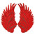 Large Angel Wings Sequin Patches Iron on Sew on Appliques Embroidered Motif for DIY Clothes (Red)