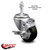 Polyurethane Swivel Threaded Stem Caster w/3 inch x 1.25 inch Black Wheel and 10mm Stem  and  Top Locking Brake - 250 lbs Capacity/Caster - Service Caster Brand