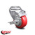 Polyurethane Swivel Bolt Hole Caster w/3.5 inch x 1.25 inch Red Wheel  and  Top Locking Brake - 250 lbs Capacity/Caster - Service Caster Brand