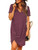Locryz Womens Dresses Casual Summer Side Twist Knot Shift Dresses for Work M Wine Red