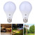 Upgraded  2-Pack  3-Year Warranty  7W 3000K Dusk to Dawn Light Bulbs - E26/E27 Base Sensor Lights Bulbs with Auto Switch Outdoor/Indoor LED Lighting Lamp for Porch Front Door Garage Basement