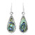 Classic Teardrop Shaped Abalone Shell Inlaid .925 Sterling Silver Dangle Earrings