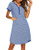 Ekouaer Nightgown Womens Striped Nightshirt Short Sleeve Sleepwear Top Button Down Sleepshirt Nightdress (XXL, Royal Blue)