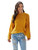 Floerns Women's Solid Long Sleeve Crochet Knit Ribbed Sweater Pullover Yellow L