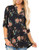 a.Jesdani Womens Tops 3/4 Sleeve Shirts for Women Roll Up Sleeve V Neck Black Blouses Tunics for Women Tops 2XL Plus