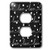 3dRose Anne Marie Baugh - Patterns - Black and White Cursive Writing Script Love and Hearts Pattern - 2 plug outlet cover (lsp_317667_6)