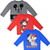 Disney Mickey Mouse Toddler Boys Long-Sleeve 3 Pack T-Shirts Red/Blue/Grey 4T