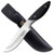 Elk Ridge Evolution - Outdoors Fixed Blade Hunting Knife - Satin Finish Drop Point Blade with Black G10 Handle and Leather Sheath - Full Tang