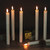 Wondise Flameless Flickering Taper Candles Battery Operated with 6 Hour Timer, White LED Real Wax 3D Wick Taper Candles Warm Light Dining Christmas Window Taper Candles(Set of 6, 0.78 x 9.64 Inches)
