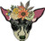 Cute Puppy Dog with Floral Crown Pen Sketch Art - Chihuahua Vinyl Sticker