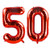 GAKA 40 Inch Red 50th Birthday Number Balloons 50 Foil Mylar Balloon for Anniversary Party Decoration